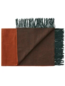 Silkeborg Uldspinderi Franja Plaid, green/orange fra Clearance