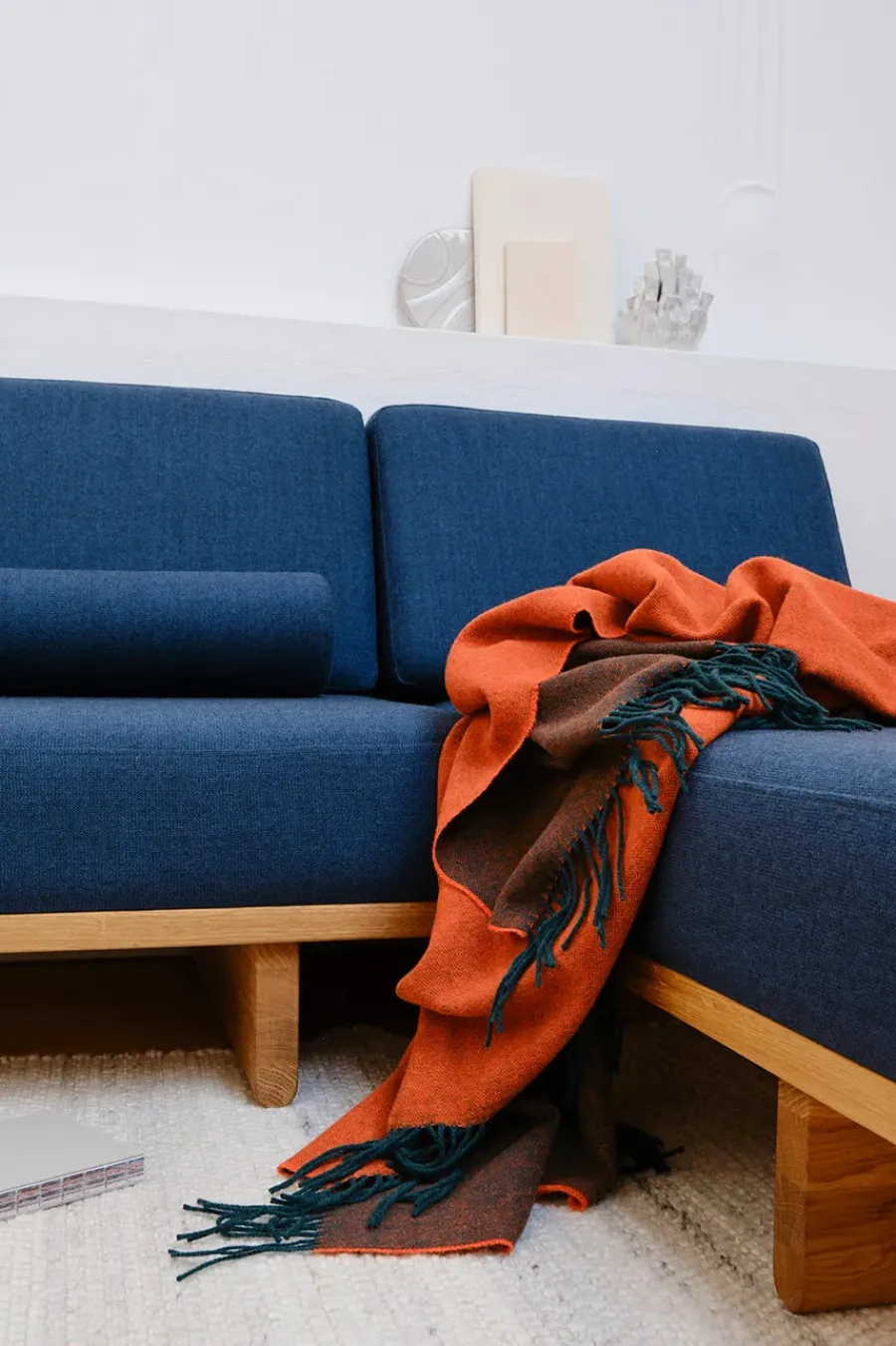 Silkeborg Uldspinderi Franja Plaid, green/orange fra Clearance