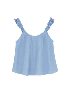 Aiayu Frill Top, check mix blue fra New