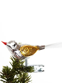 Brink Nordic Fugl m. Klemme 10 cm, sølvfarvet/guld fra Hot