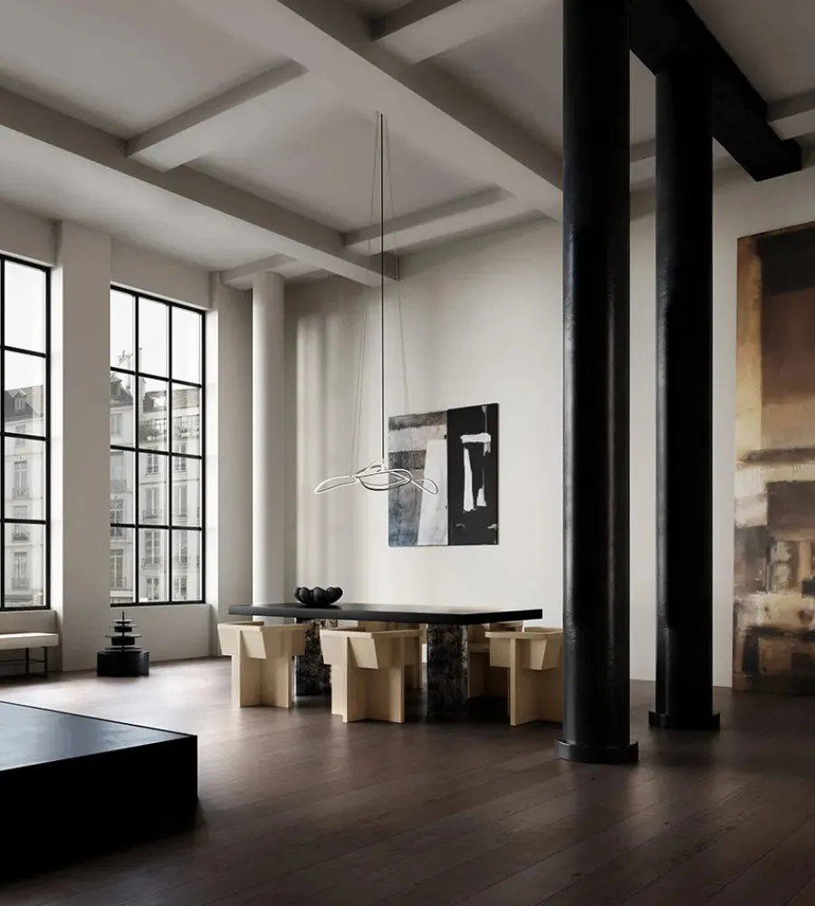 101 Copenhagen Ghost Chandelier, Mini, Burned Black fra Hot