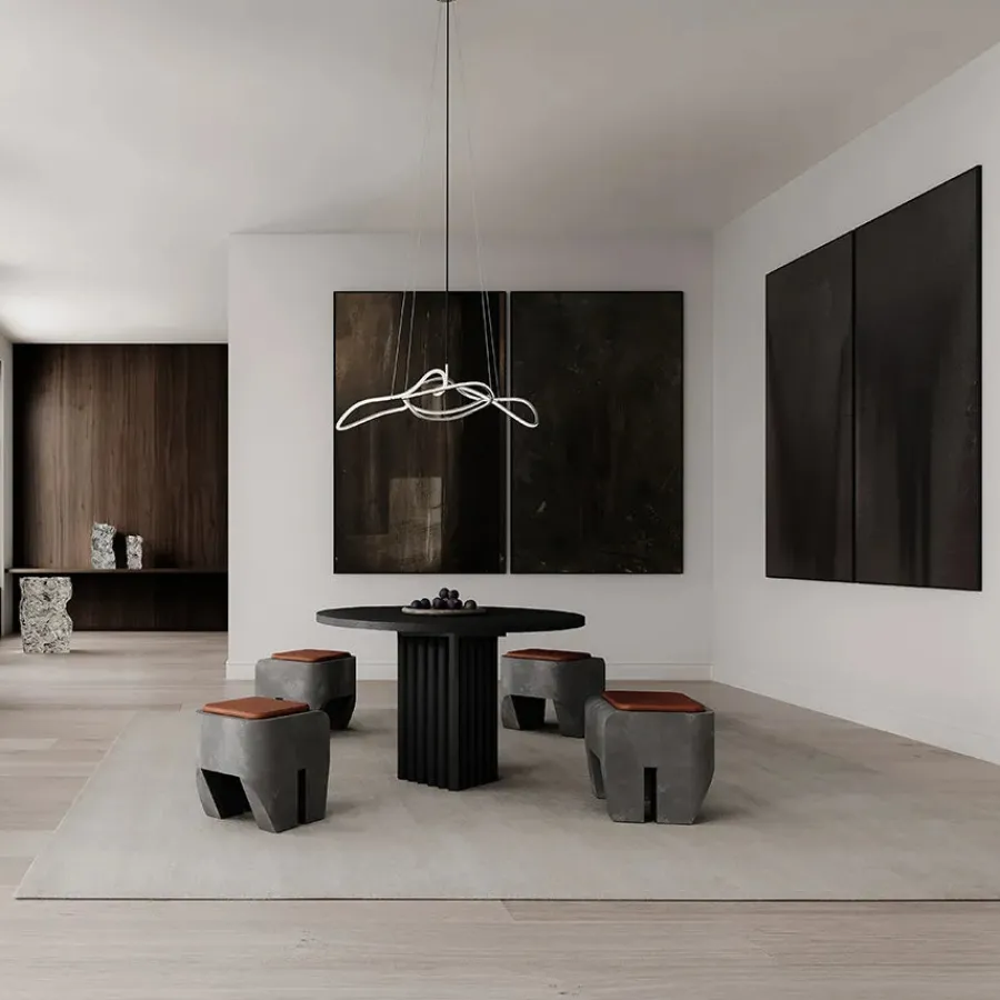 101 Copenhagen Ghost Chandelier, Mini, Burned Black fra Hot