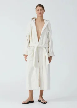 Aiayu Hooded Terry badekåbe, Pure Ecru fra New