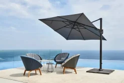 Cane-line Hyde Luxe Parasol 3x3 m. med tilt inkl. fod fra Sale