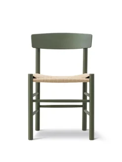 Fredericia Furniture J39 Folkestolen, Khaki grøn af Børge Mogensen Outlet