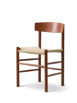 Fredericia Furniture J39 Folkestolen, Khaki grøn af Børge Mogensen Outlet