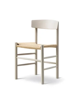 Fredericia Furniture J39 Folkestolen, Khaki grøn af Børge Mogensen Outlet