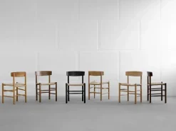 Fredericia Furniture J39 Folkestolen, Khaki grøn af Børge Mogensen Outlet