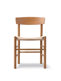 Fredericia Furniture J39 Folkestolen, Khaki grøn af Børge Mogensen Outlet