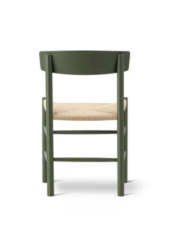 Fredericia Furniture J39 Folkestolen, Khaki grøn af Børge Mogensen Outlet