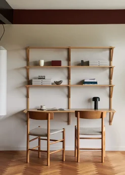 Fredericia Furniture J39 Folkestolen Sædepolstret, Sort Canvas af Børge Mogensen Sale