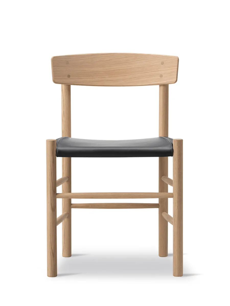 Fredericia Furniture J39 Folkestolen Sædepolstret, Sort Canvas af Børge Mogensen Sale