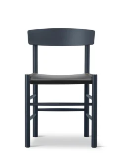 Fredericia Furniture J39 Folkestolen Sædepolstret, Sort Canvas af Børge Mogensen Sale