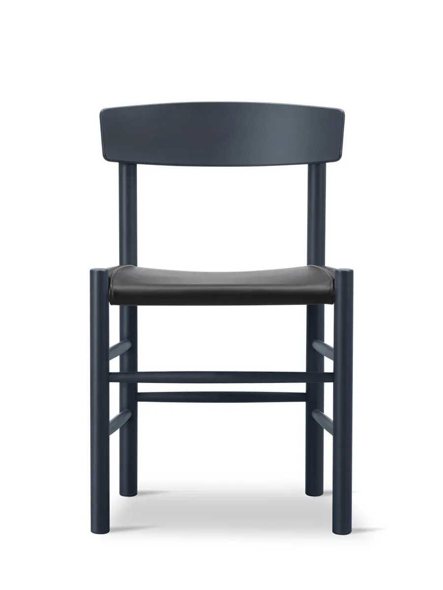 Fredericia Furniture J39 Folkestolen Sædepolstret, Sort Canvas af Børge Mogensen Sale
