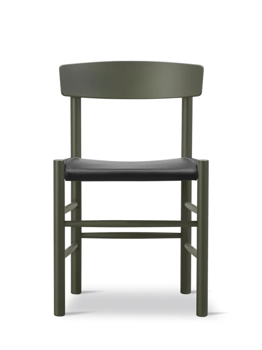 Fredericia Furniture J39 Folkestolen Sædepolstret, Sort Canvas af Børge Mogensen Sale