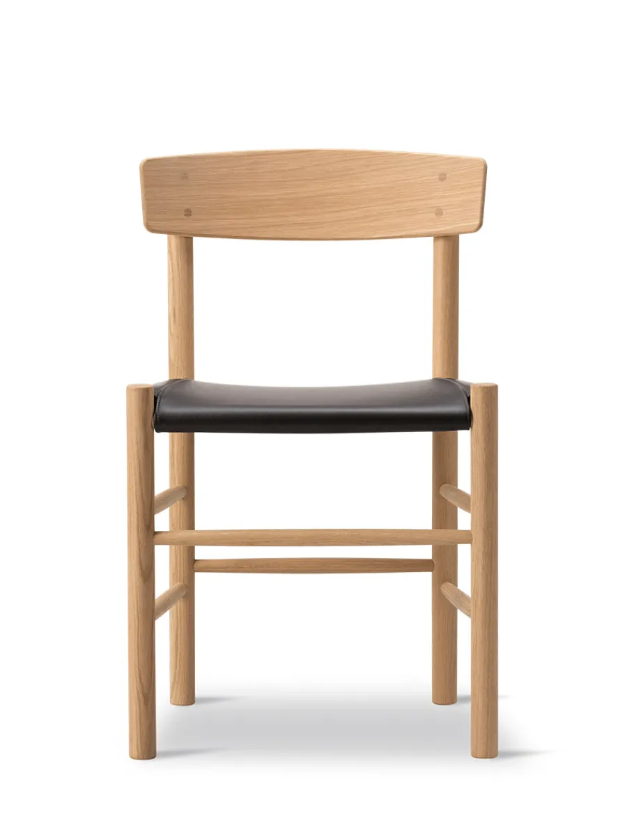 Fredericia Furniture J39 Folkestolen Sædepolstret, Sort Canvas af Børge Mogensen Sale