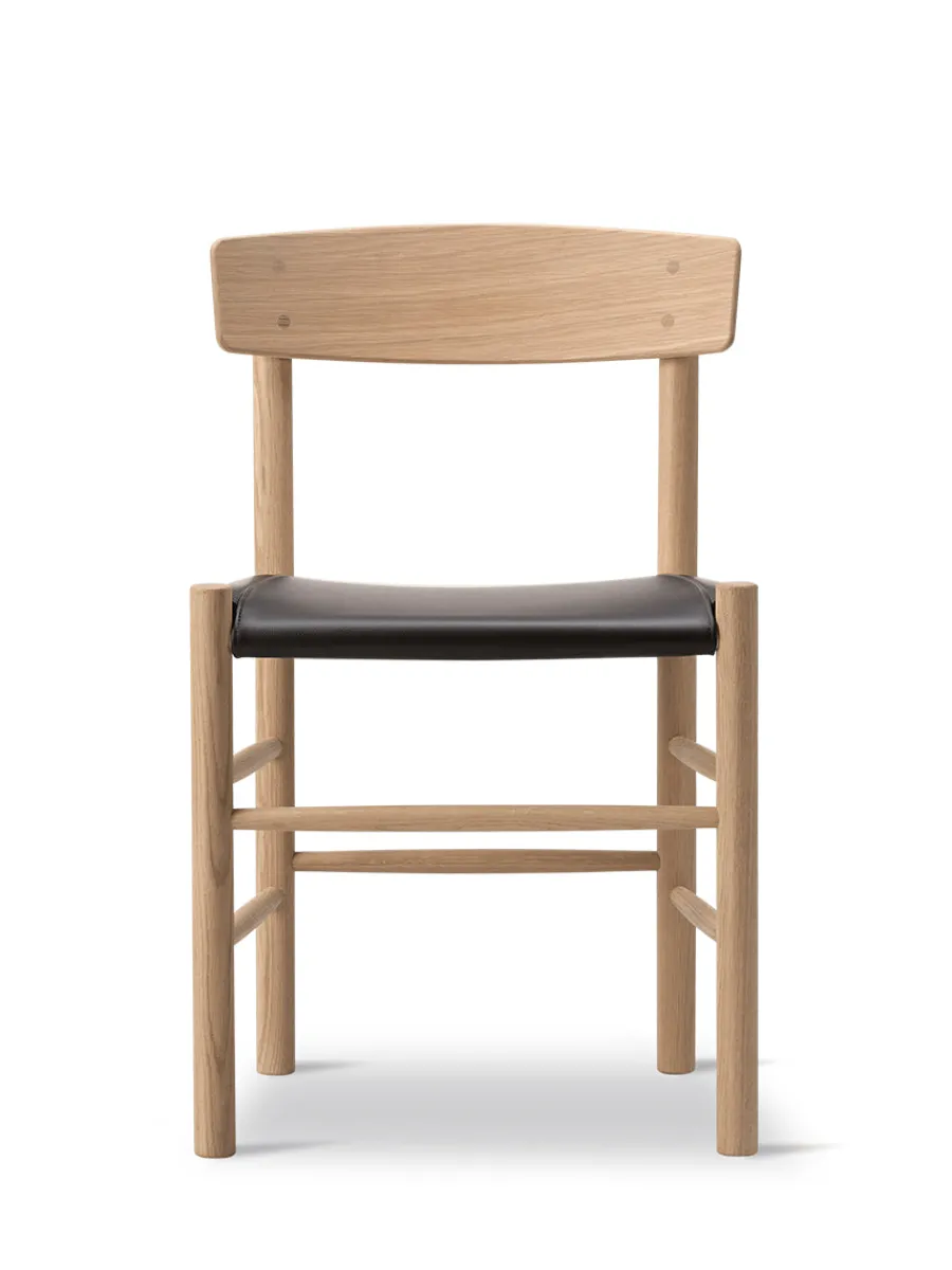 Fredericia Furniture J39 Folkestolen Sædepolstret, Sort Canvas af Børge Mogensen Sale
