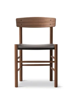 Fredericia Furniture J39 Folkestolen Sædepolstret, Sort Canvas af Børge Mogensen Sale