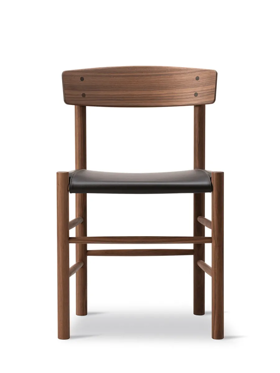 Fredericia Furniture J39 Folkestolen Sædepolstret, Sort Canvas af Børge Mogensen Sale