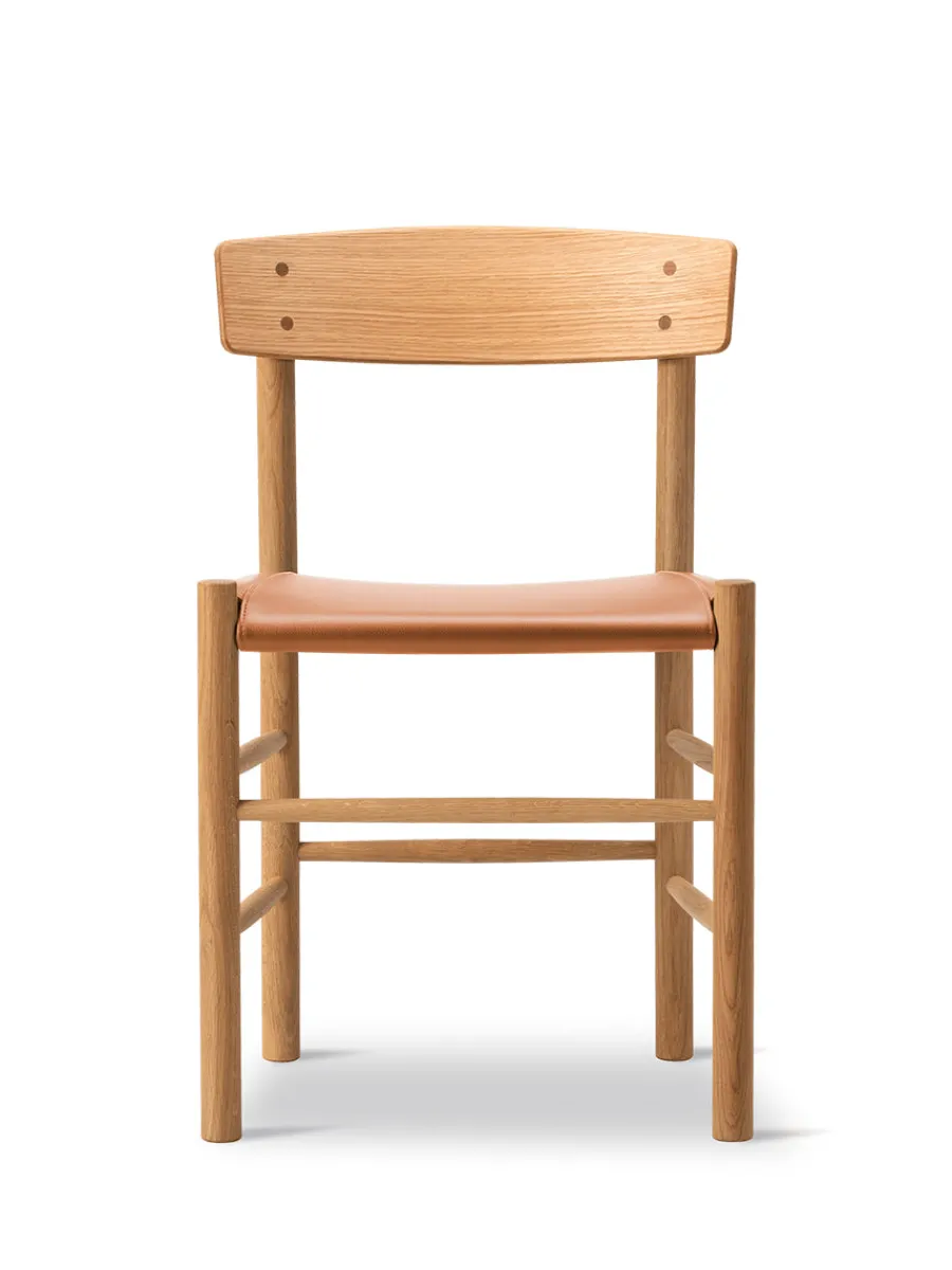Fredericia Furniture J39 Folkestolen Sædepolstret, Sort Canvas af Børge Mogensen Sale