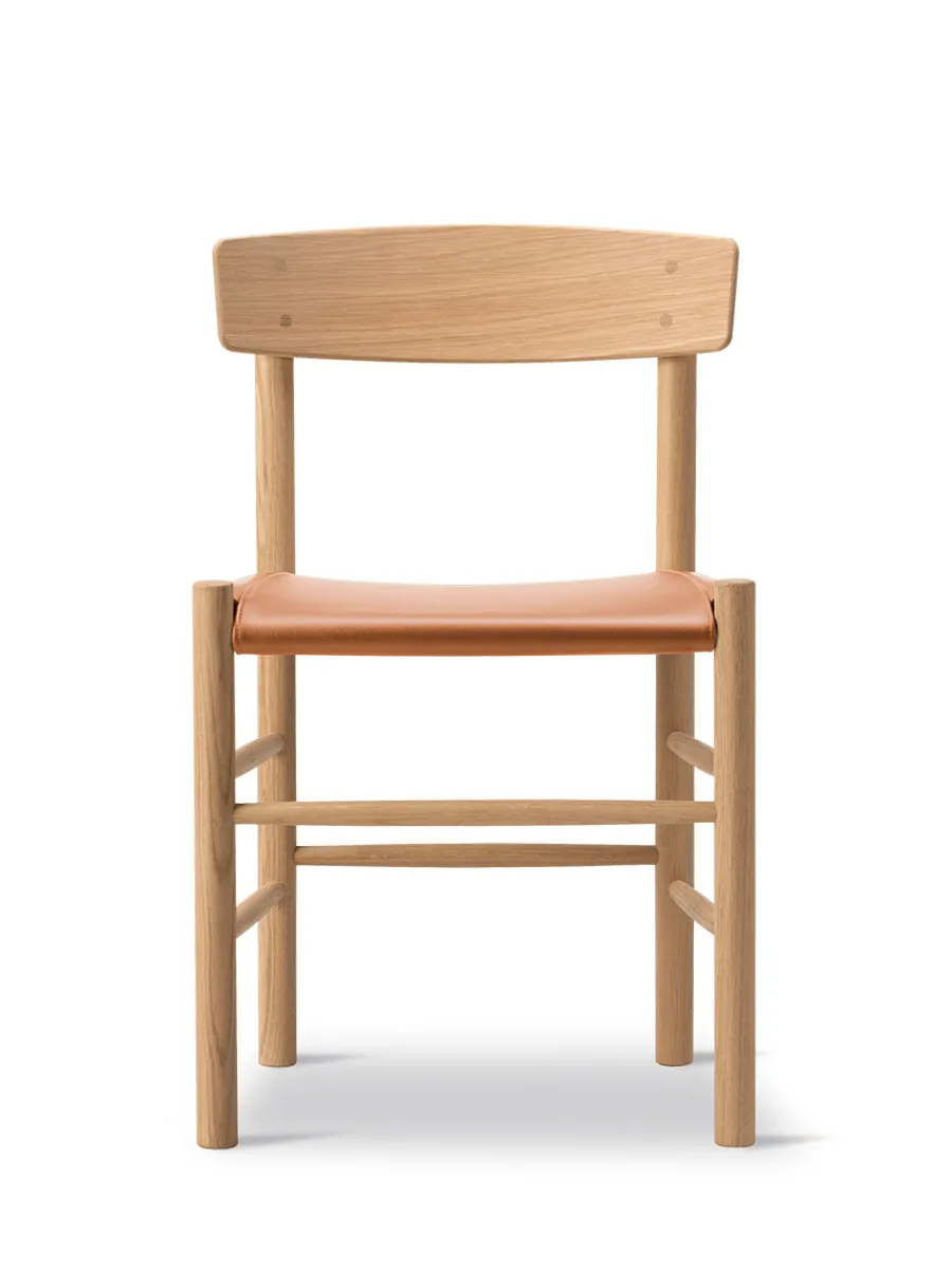 Fredericia Furniture J39 Folkestolen Sædepolstret, Sort Canvas af Børge Mogensen Sale