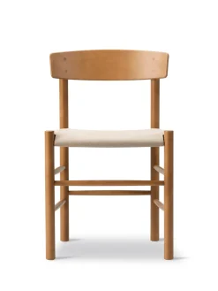 Fredericia Furniture J39 Folkestolen Sædepolstret, Sort Canvas af Børge Mogensen Sale