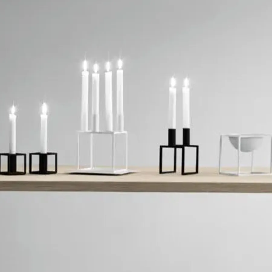 Audo Copenhagen Kubus 4 Lysestage, bruneret kobber fra