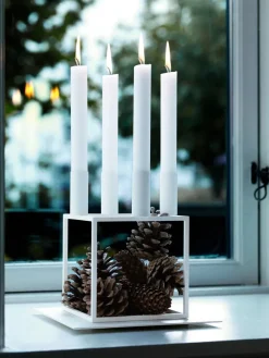 Audo Copenhagen Kubus 4 Lysestage, hvid fra Clearance