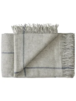 Silkeborg Uldspinderi Mandø Plaid, light grey fra Online