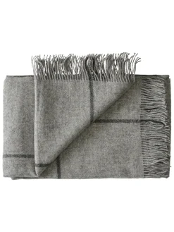 Silkeborg Uldspinderi Mandø Plaid, medium grey fra Online