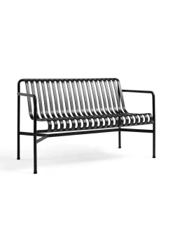 HAY Palissade Dining Bench med armlæn, antracit fra Sale