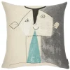 Poulin Design Picasso Tete de Faune Sur Fond Gris Argent Pude fra Clearance