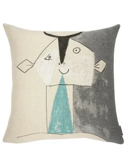 Poulin Design Picasso Tete de Faune Sur Fond Gris Argent Pude fra Clearance