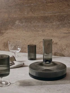 Ferm Living Ripple Wine Carafe, smoked grey fra Clearance