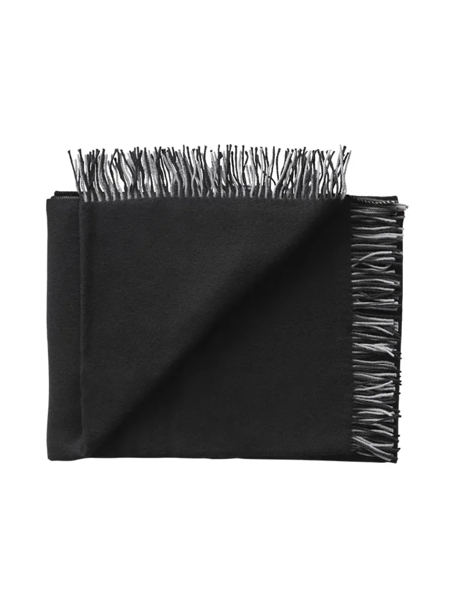 Silkeborg Uldspinderi Secret Plaid, granite/black fra Outlet