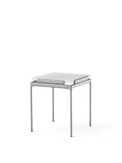 &Tradition Sett LN11 Sidebord, bianco carrara marble/chrome fra Outlet