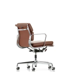 Vitra Soft Pad Chair EA 217 Kontorstol, cognac læder/krom stel fra Outlet