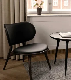 Mater The Lounge Chair, sirka grå eg med sort læder fra Online