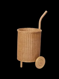 Ferm Living Tukki Trolley – naturlig rattan vogn fra Discount