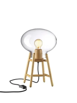 FDB Møbler U4 Hiti Bordlampe, opalt glas/eg fra Outlet