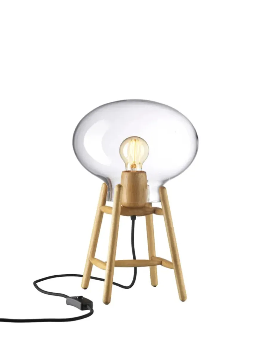 FDB Møbler U4 Hiti Bordlampe, opalt glas/eg fra Outlet