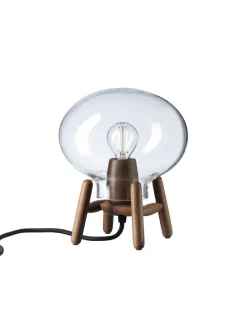 FDB Møbler U6 Mini Hiti Bordlampe, klart glas/valnød fra Discount