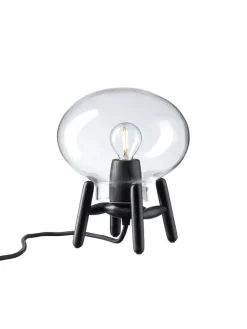FDB Møbler U6 Mini Hiti Bordlampe, klart glas/sort eg fra