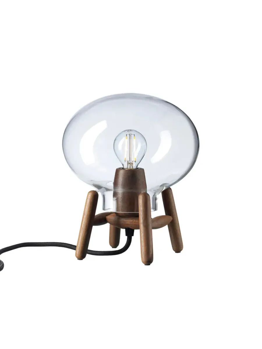 FDB Møbler U6 Mini Hiti Bordlampe, klart glas/sort eg fra