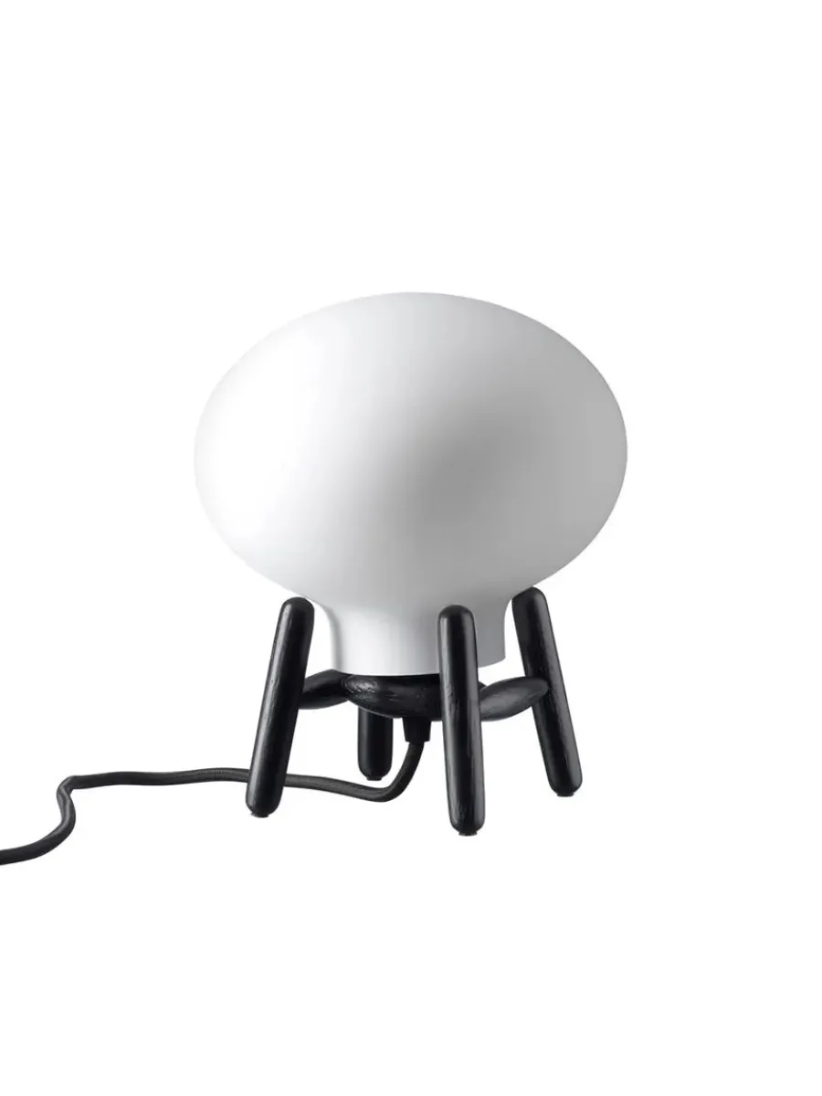 FDB Møbler U6 Mini Hiti Bordlampe, klart glas/sort eg fra