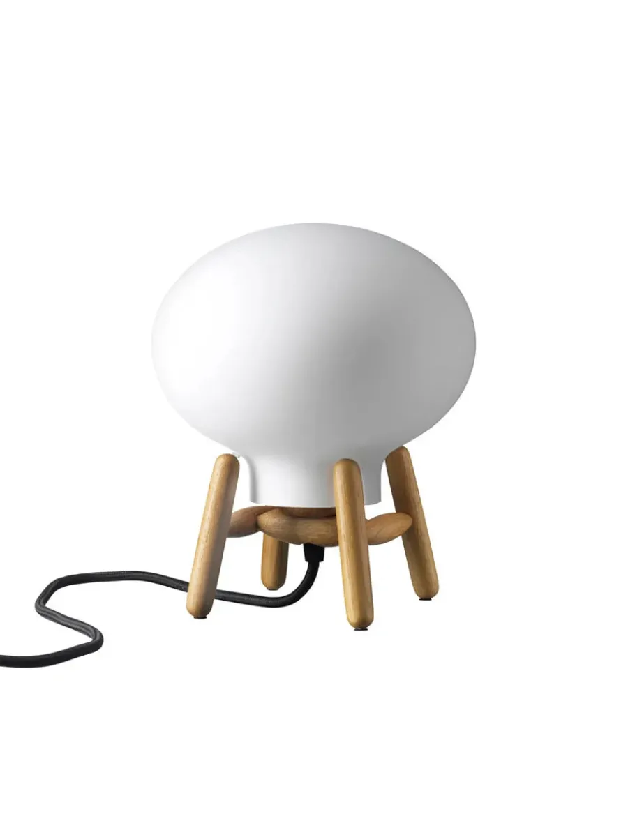 FDB Møbler U6 Mini Hiti Bordlampe, opalt glas/sort eg fra