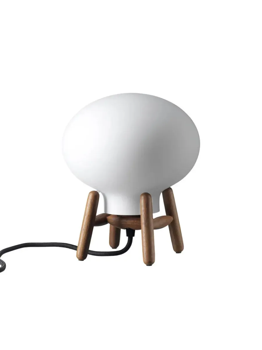 FDB Møbler U6 Mini Hiti Bordlampe, opalt glas/valnød fra Clearance