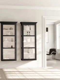Lindebjerg Design Væghængt Vitrineskab Classic V4, sort fra Sale
