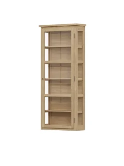 Lindebjerg Design Væghængt Vitrineskab N4, dark oak fra Outlet
