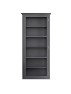 Lindebjerg Design Væghængt Vitrineskab N4, dark oak fra Outlet